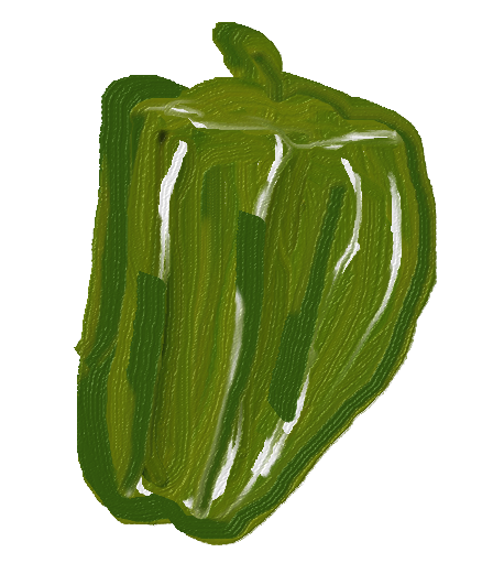 ピーマン 油絵調 ２ 野菜の手書き無料素材イラスト画像集